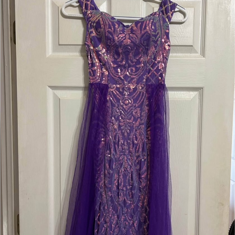 Elegant Purple Sequin Dress Fun Fashion